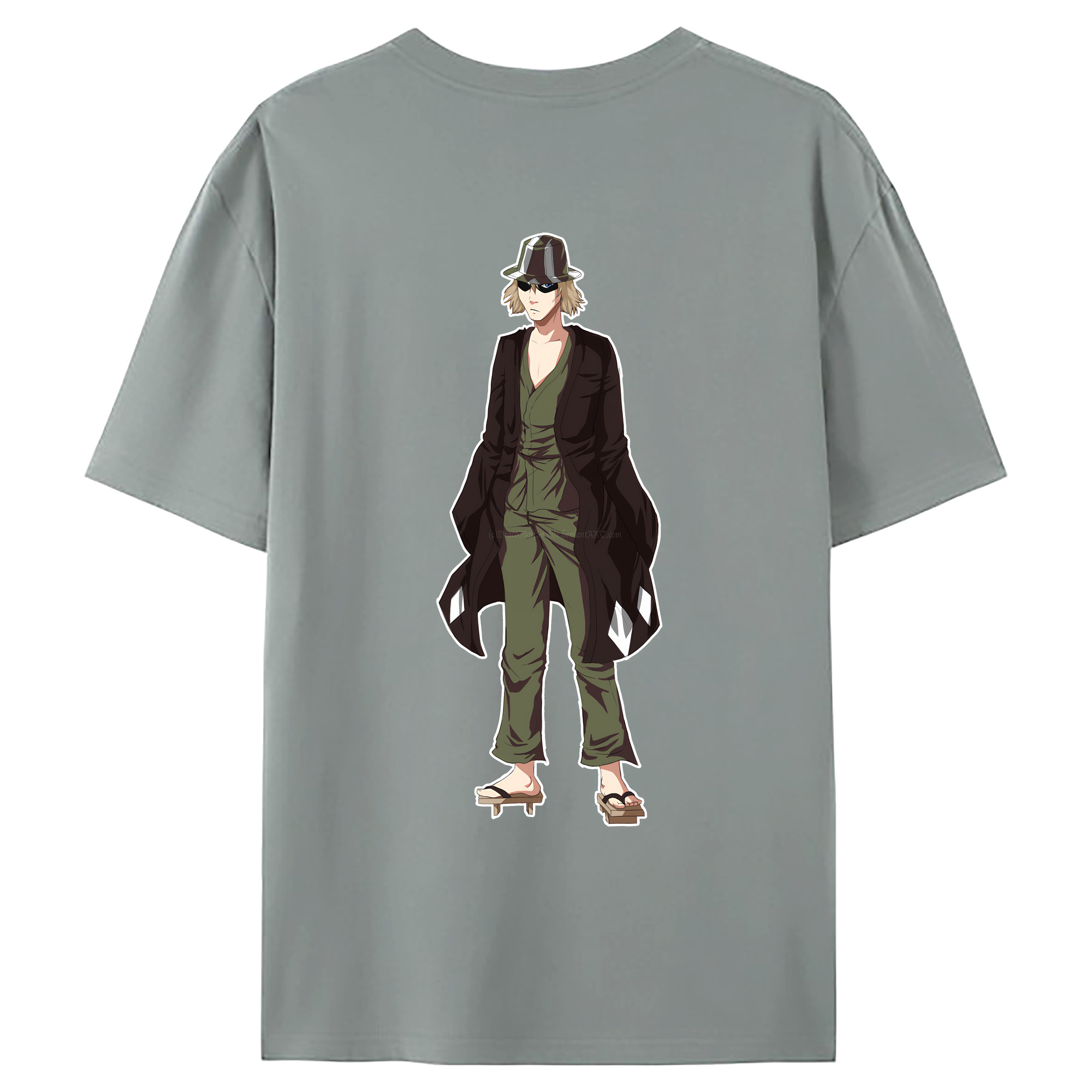 （画像用） "ブリーチ 浦原 喜助（うらはら きすけ） BLEACH Urahara Kisuke " 綿100％ メンズ半袖Tシャツ（バックプリント） 通気性
